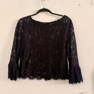 Club Monaco Dark Navy Lace Blouse